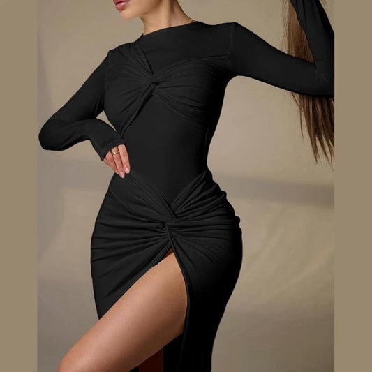 High Slit High Waist Slim Fit Dress Women by GJG Denim