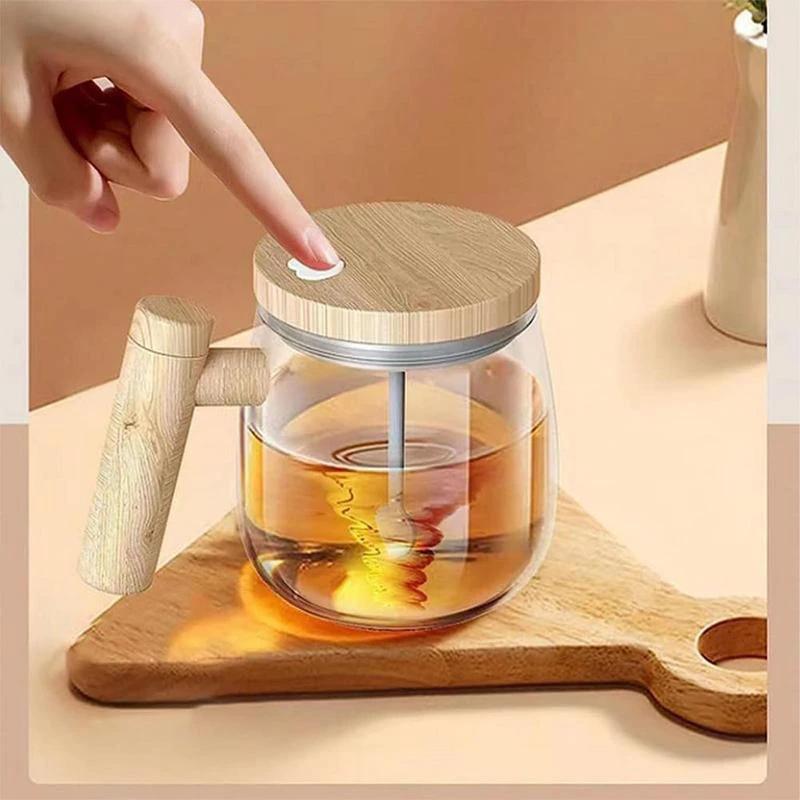 400ML Self Stirring Coffee Mug Electric Mixing Glass Coffee CupHigh Speed Fast Automatic Coffee Cup For Gyms Dining Room Kitchen Gadgets by GJG Denim