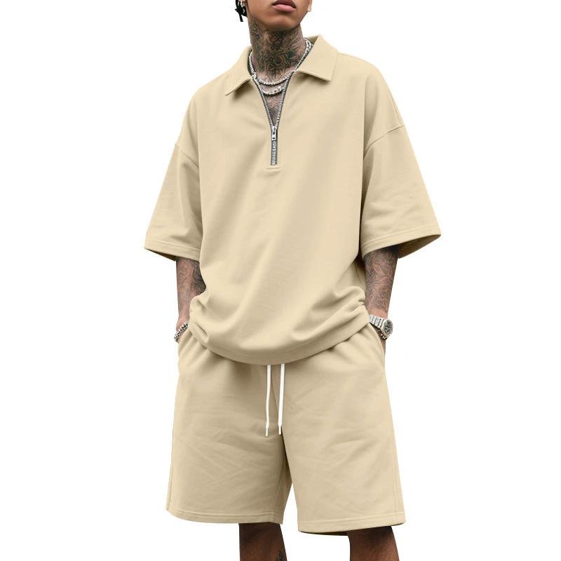 Lapel Suit Men's Summer Two-piece Set Loose by GJG Denim