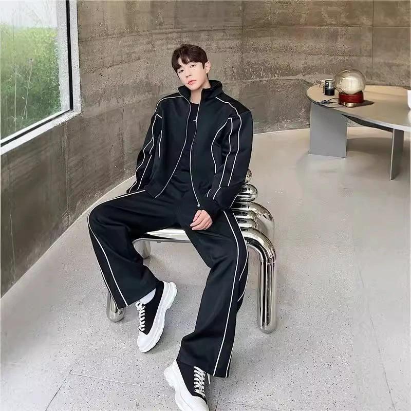 Men's Casual Wide-leg Pants Sports Suit by GJG Denim