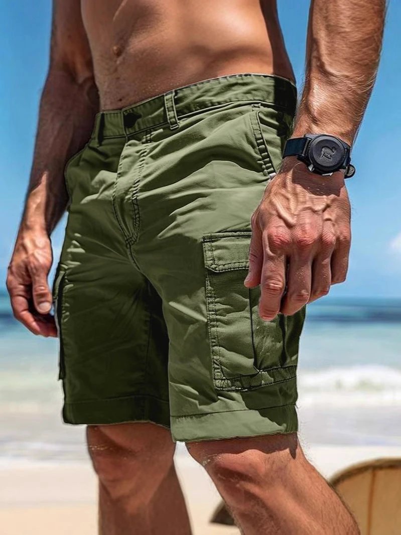Men's Multi-pocket Cargo Shorts by GJG Denim