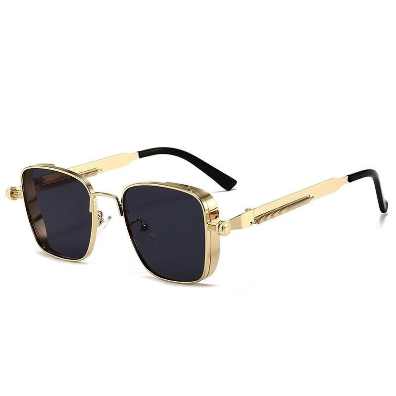 Vintage-style Square Metal Sunglasses With A Personalized Touch For Men by GJG Denim