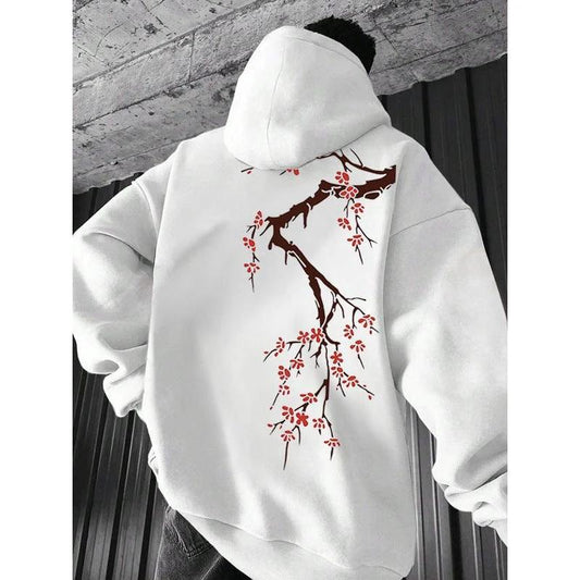 Men's Casual Printed Loose-fitting Hooded Sweatshirt by GJG Denim