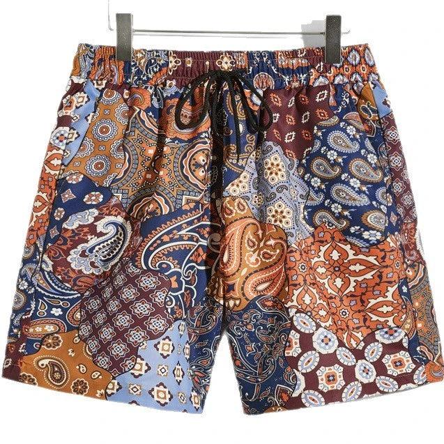 Men's Pocket Decorative Four-sided Stretch 3d Printed Thin Youth Casual Shorts by GJG Denim