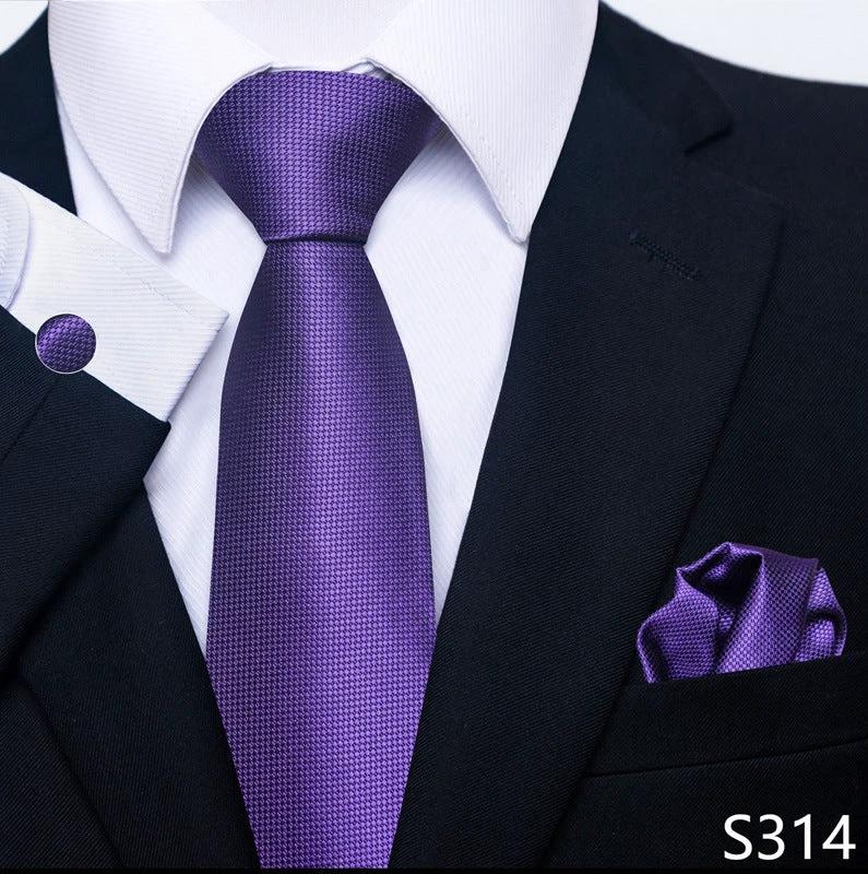 Men's Creative All-match Business Formal Wear Tie Scarf Cufflink Set by GJG Denim