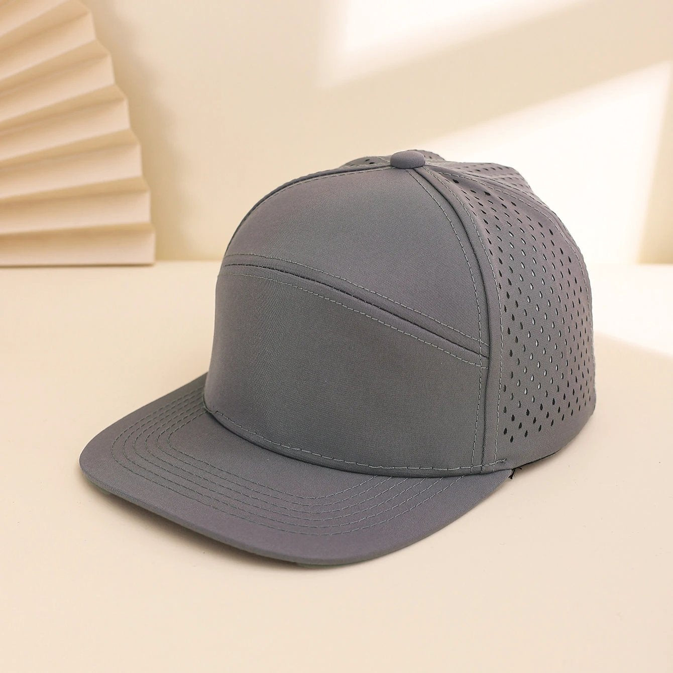 Men's Solid-color, Patchwork Mesh Baseball Cap by GJG Denim