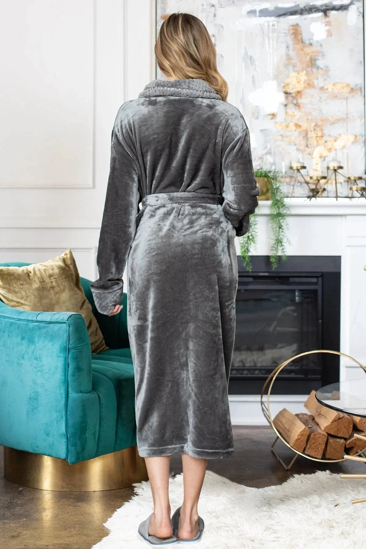 Women's Ultra Soft Plush Bathrobe by Lotus Linen