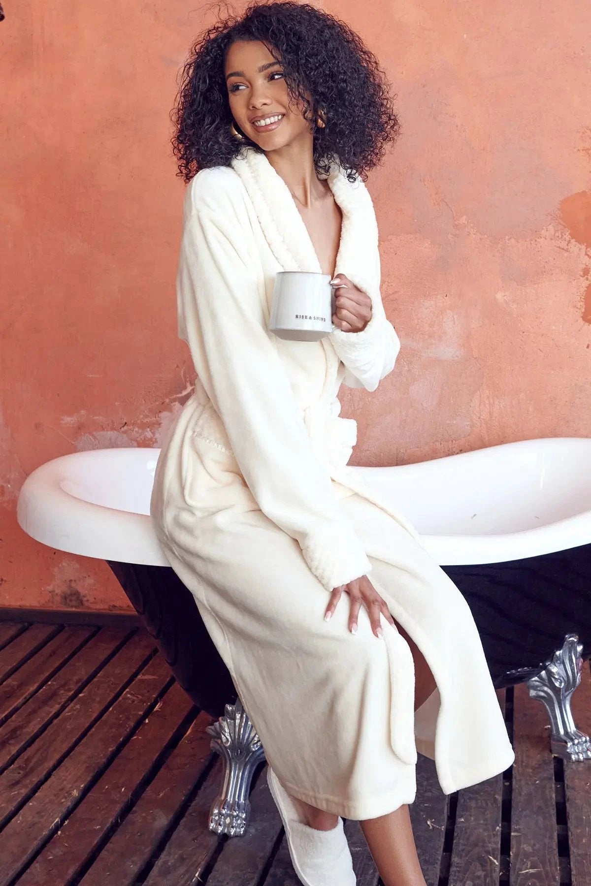 Women's Ultra Soft Plush Bathrobe by Lotus Linen