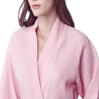 Knee-Length Waffle Kimono Robe for Women by Lotus Linen