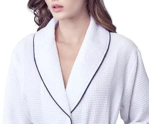 Knee-Length Waffle Kimono Robe for Women by Lotus Linen
