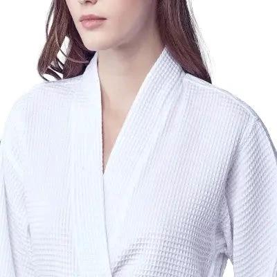 Knee-Length Waffle Kimono Robe for Women by Lotus Linen