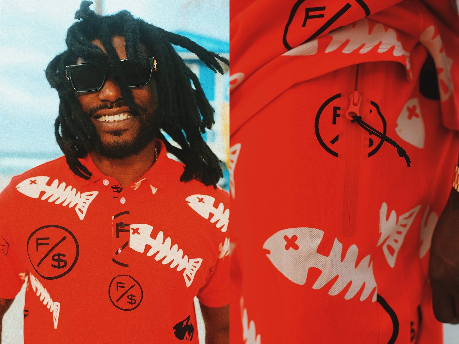 Fishscale Polo (Red) by Fly Supply Co