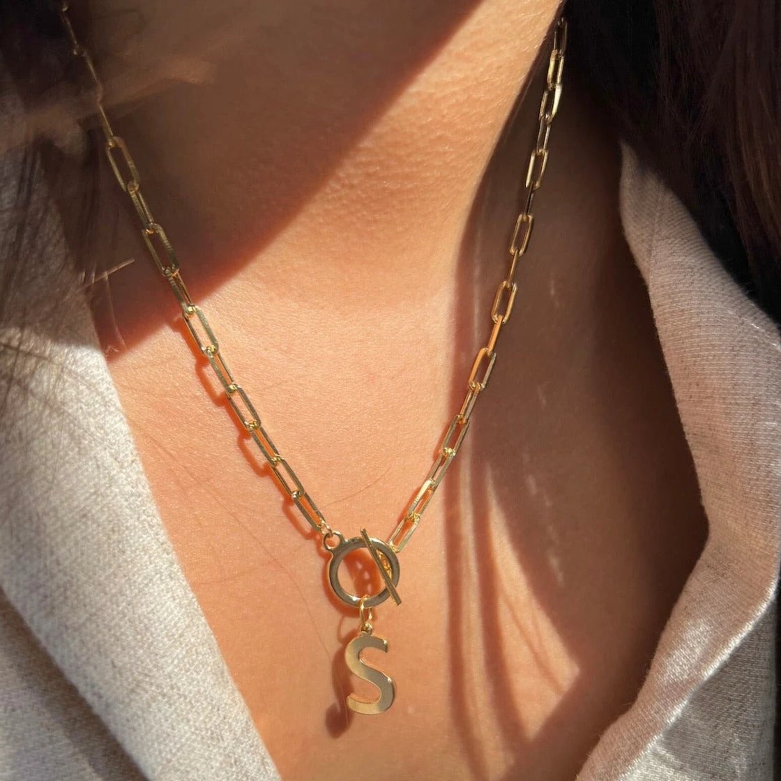 Initial Paperclip Necklace by Views & Co