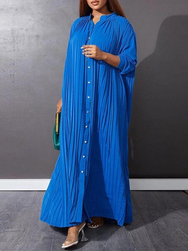 Plus size women's new fashion loose casual pleated dress by Lady Ros