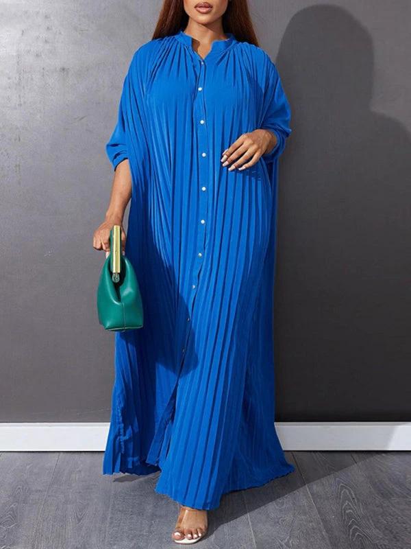 Plus size women's new fashion loose casual pleated dress by Lady Ros