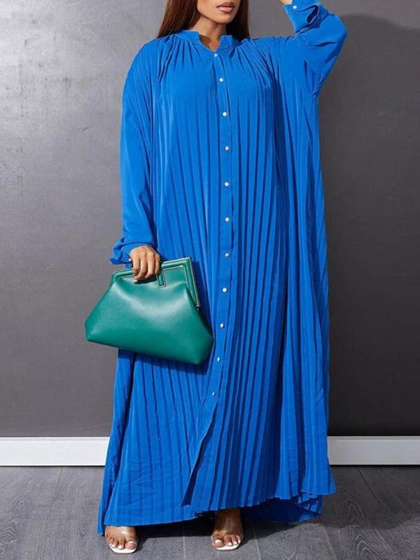 Plus size women's new fashion loose casual pleated dress by Lady Ros