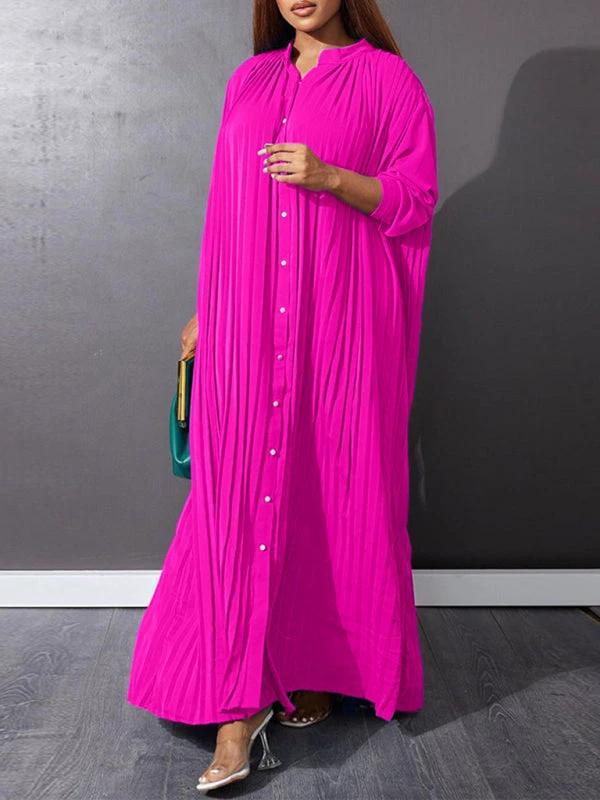 Plus size women's new fashion loose casual pleated dress by Lady Ros