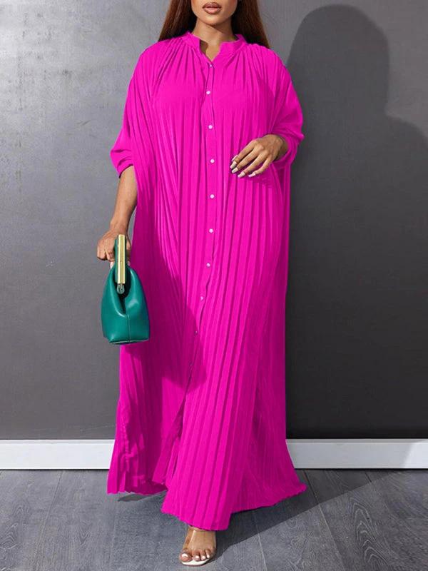 Plus size women's new fashion loose casual pleated dress by Lady Ros