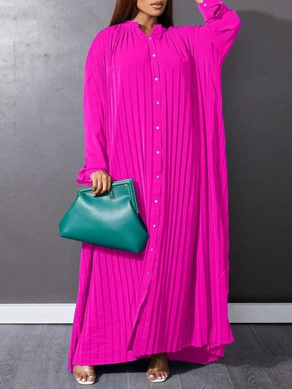 Plus size women's new fashion loose casual pleated dress by Lady Ros
