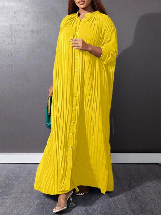 Plus size women's new fashion loose casual pleated dress by Lady Ros