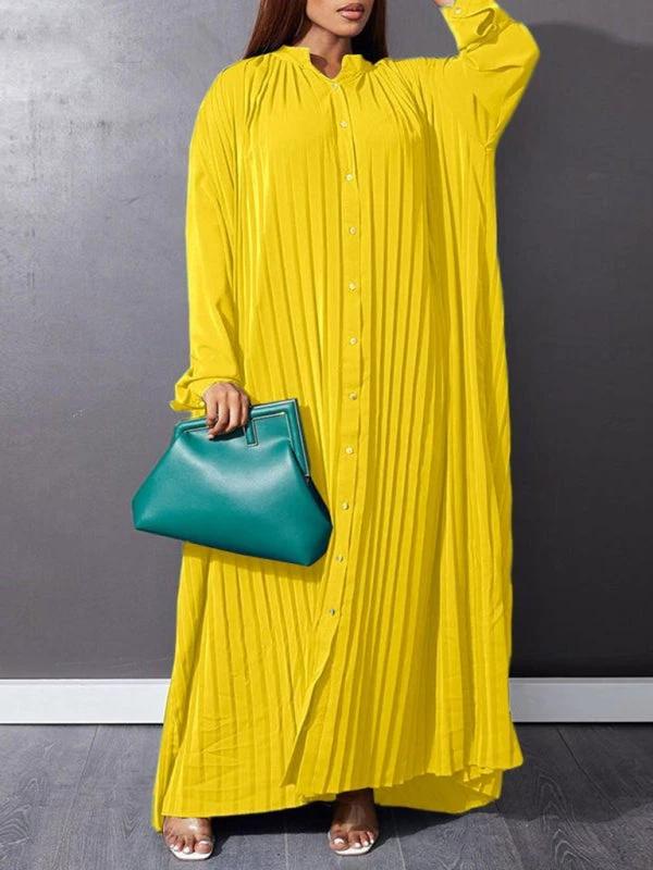 Plus size women's new fashion loose casual pleated dress by Lady Ros