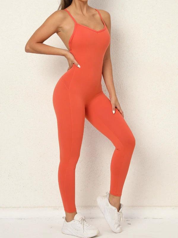 Women's Camo Athletic Jumpsuit - Cross Strap & High Waist Design by Lady Ros
