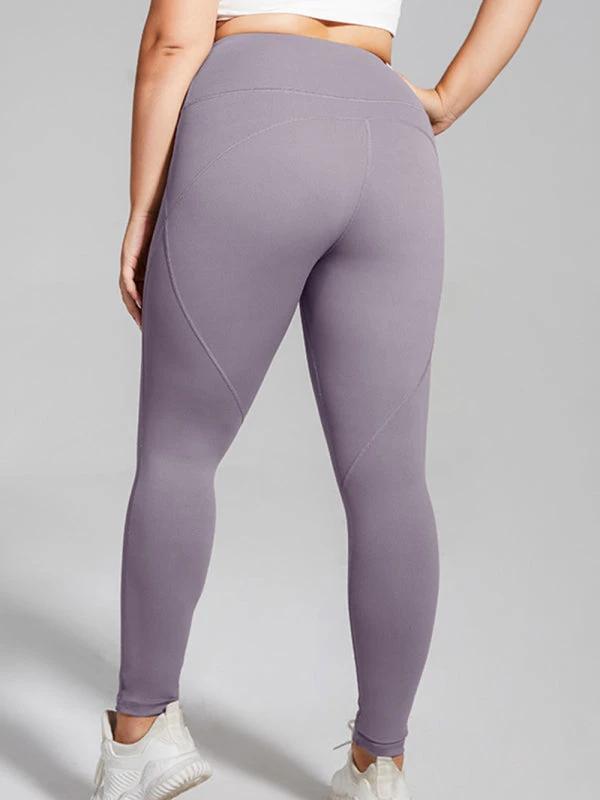 Women's Plus Size Running Sweatpants High Waist Hip Lift Alphabet Quick Dry Yoga Pants by Lady Ros