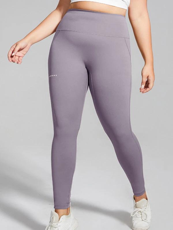 Women's Plus Size Running Sweatpants High Waist Hip Lift Alphabet Quick Dry Yoga Pants by Lady Ros