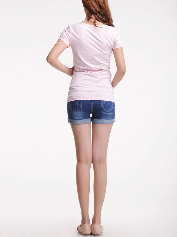 Maternity Denim Casual Tummy Shorts by Lady Ros