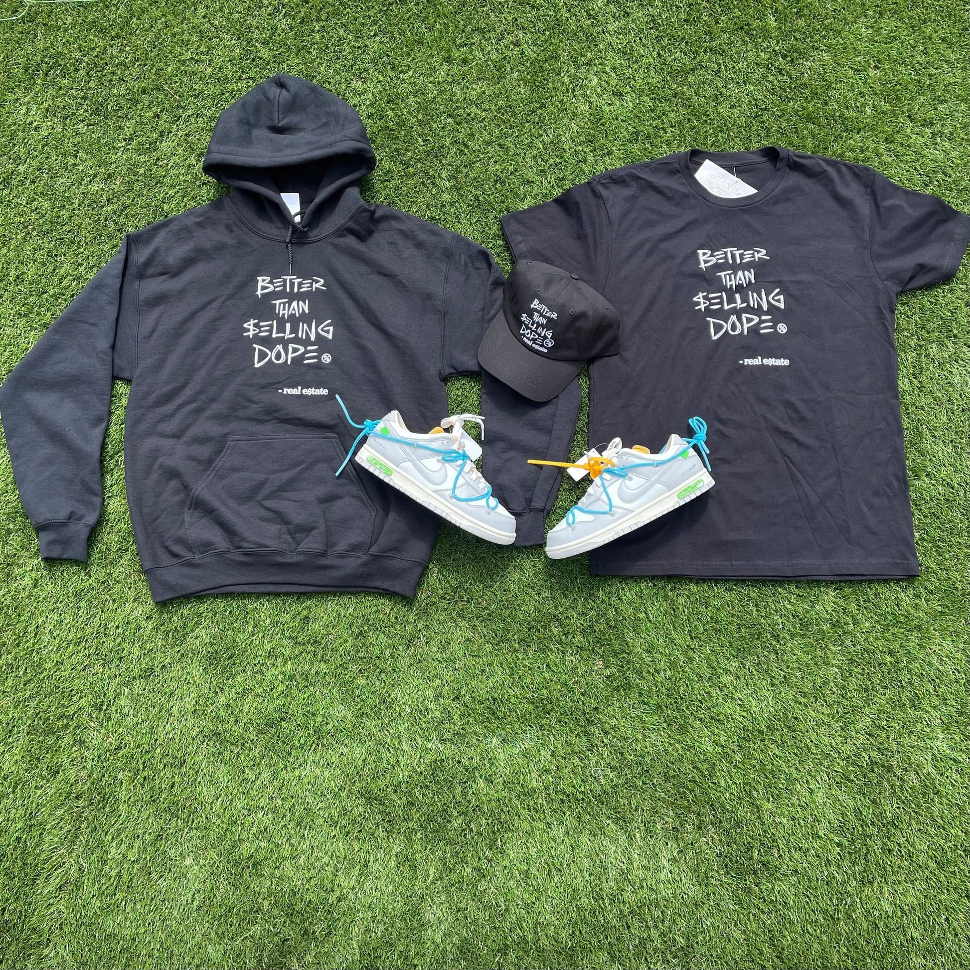 Better Than Selling Dope - Real Estate (Black Tee) by Fly Supply Co