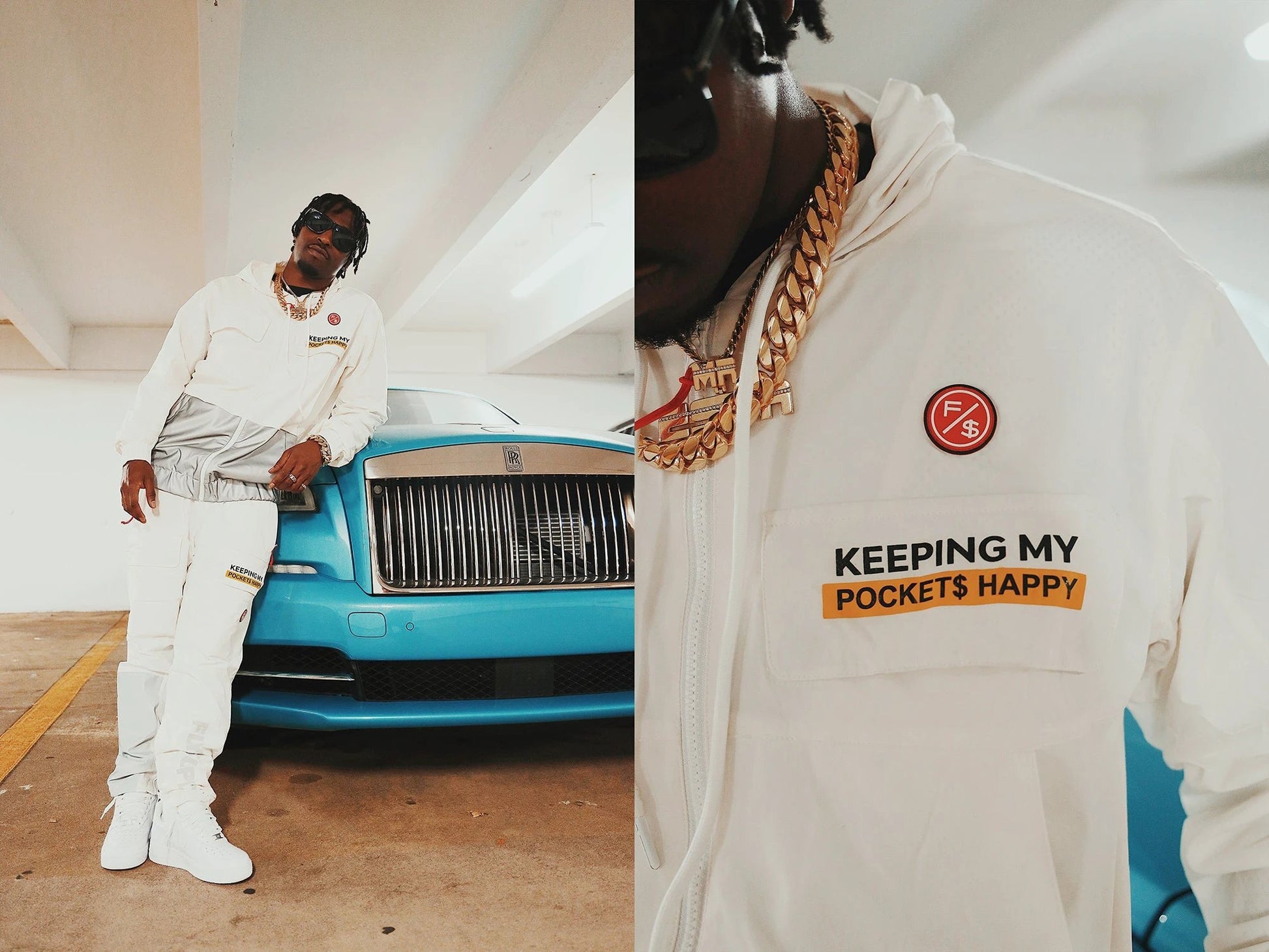 Happy Pockets Jogger (White) by Fly Supply Co