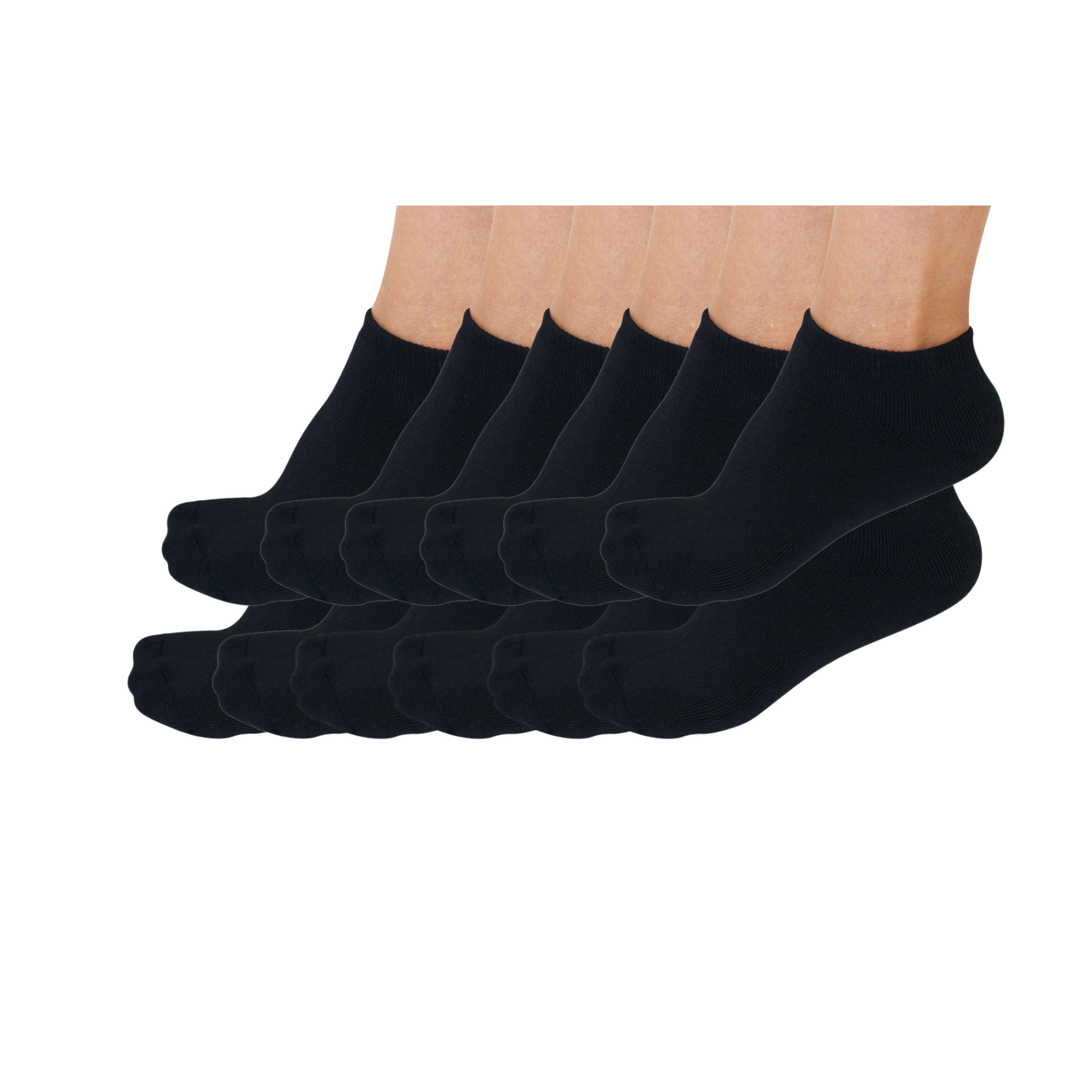 No Look Anklet Bamboo Viscose Socks Unisex Black Color - 12-pack by Spun Bamboo