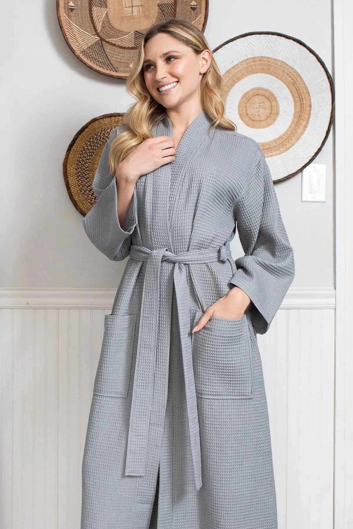 Waffle Robe Womens – Lightweight, Quick-Dry Spa Comfort by Lotus Linen