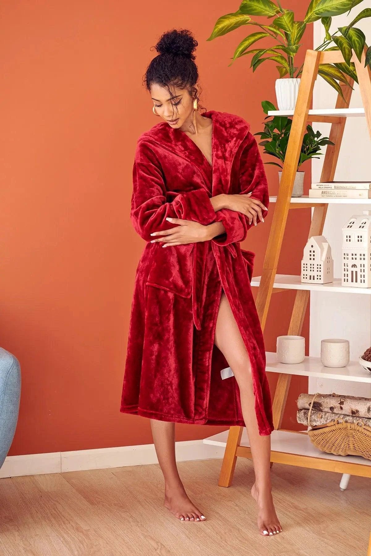 Women’s Plush Hooded Robe - Spa-Worthy Comfort at Home by Lotus Linen