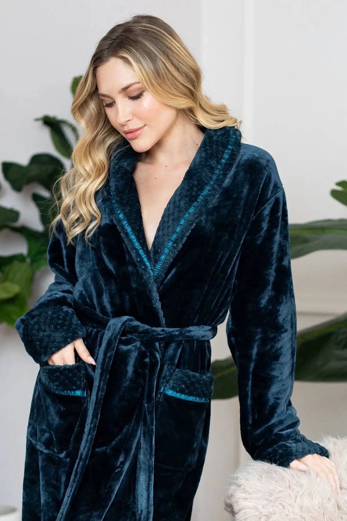 Women's Ultra Soft Plush Bathrobe by Lotus Linen