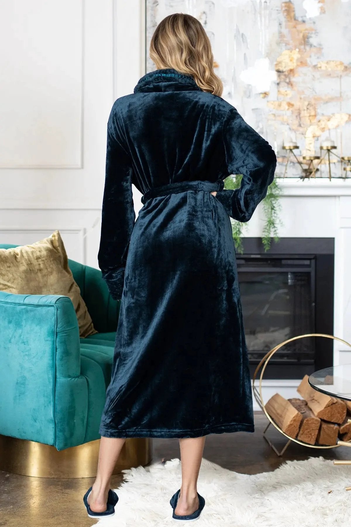 Women's Ultra Soft Plush Bathrobe by Lotus Linen