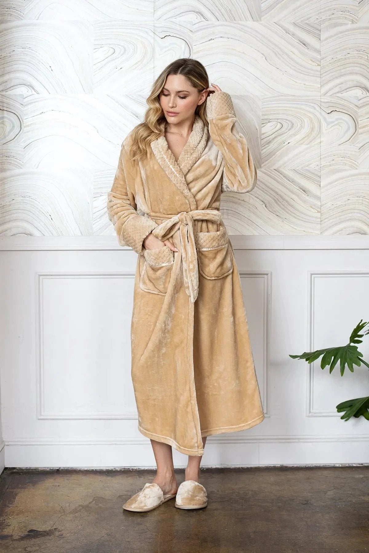 Women's Ultra Soft Plush Bathrobe by Lotus Linen