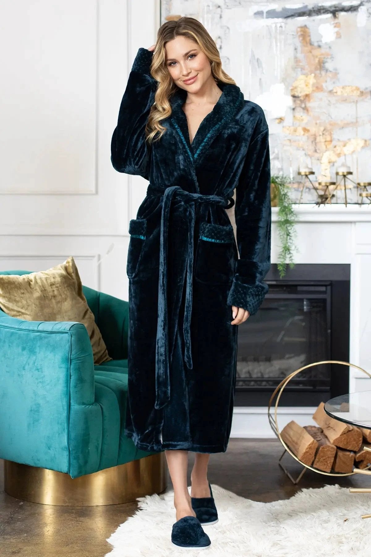 Women's Ultra Soft Plush Bathrobe by Lotus Linen