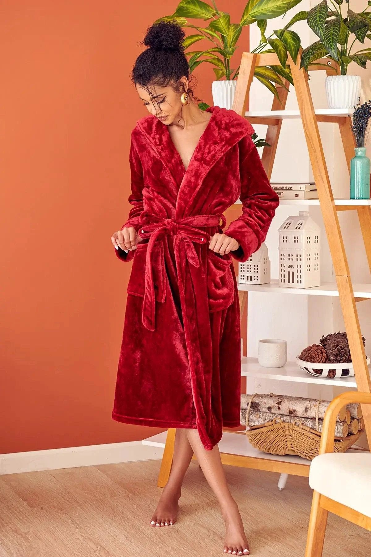 Women’s Plush Hooded Robe - Spa-Worthy Comfort at Home by Lotus Linen