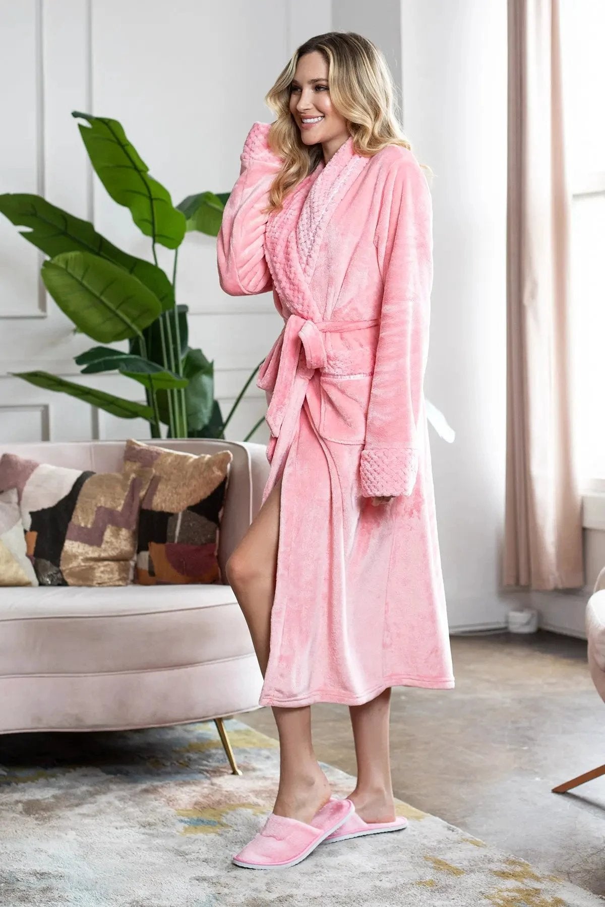 Women's Ultra Soft Plush Bathrobe by Lotus Linen